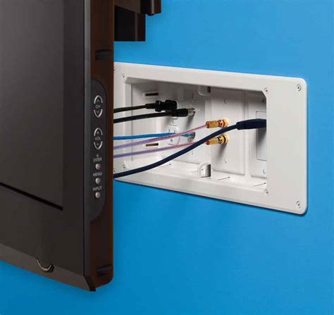 satellite tv junction box|tv wall mount recessed box.